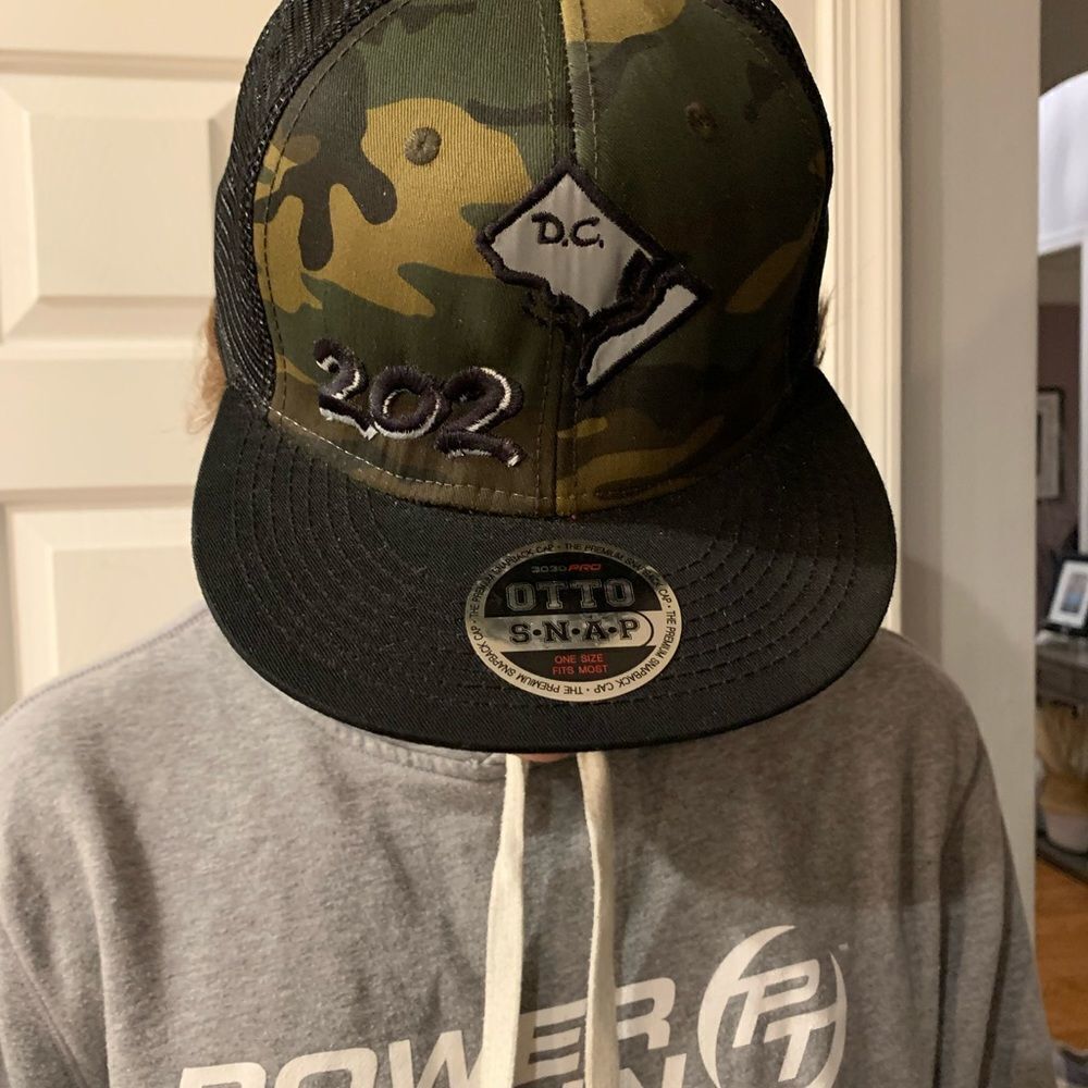 Washington DC 202 Camo Hat with Sticker